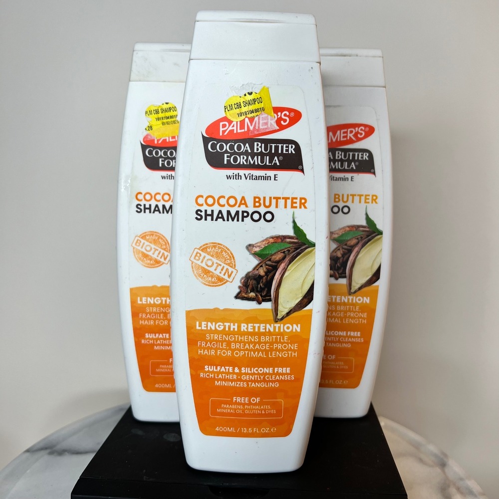 3 Pack Palmers Cocoa Butter Formula Length Retention Shampoo Biotin 13.5oz 400ml